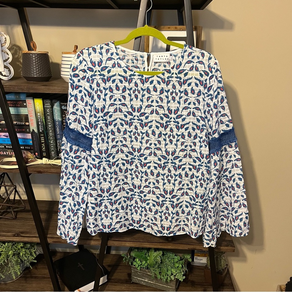 Tanya Taylor Bell Sleeve Blouse Size 10